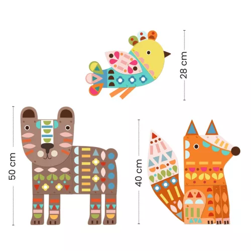 Djeco Design by Kollázs műhely Mackó róka madárka - 3 giant animals