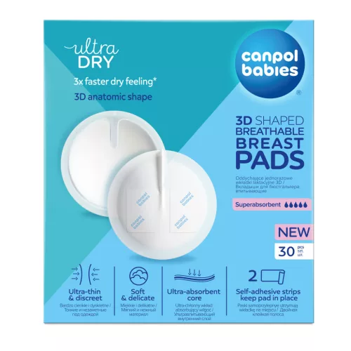 Canpol babies Légáteresztő, csúszásgátlós, eldobható melltartóbetét, 3D-s,​ 30db
