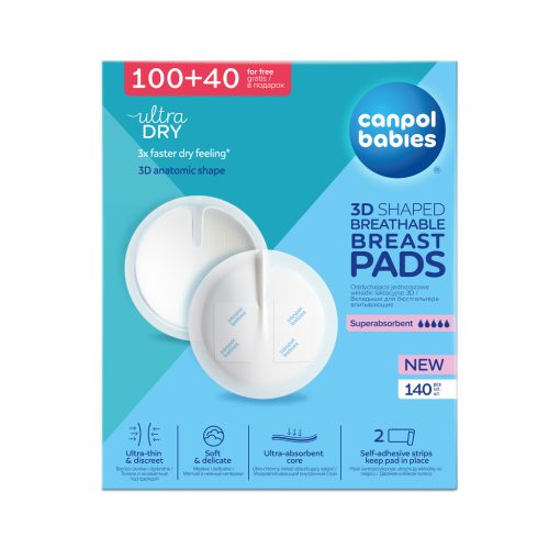 Canpol babies Csúszásgátlós eldobható melltartóbetét, 3D-s, 100+40db
