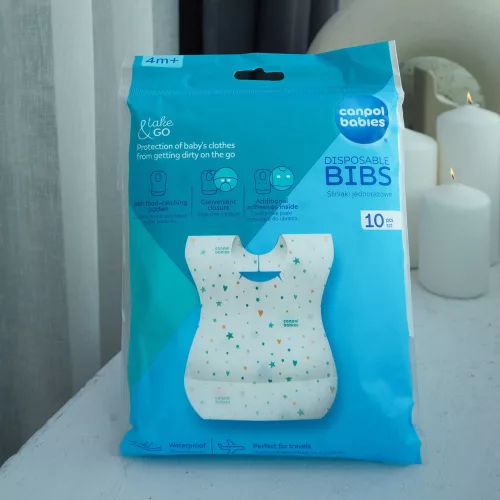 Canpol babies Vízálló egyszer használatos előke zsebbel 10 db