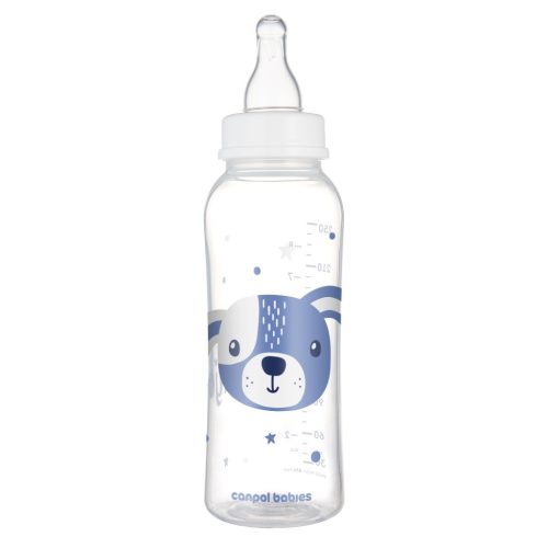 Canpol babies Keskeny nyakú cumisüveg, CUTE ANIMALS, 250 ml - kutya