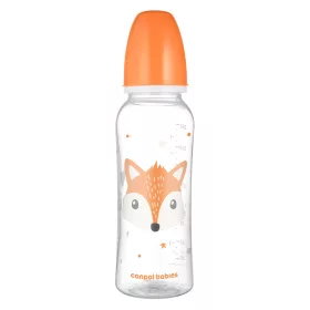   Canpol babies Keskeny nyakú cumisüveg, CUTE ANIMALS, 250 ml - róka