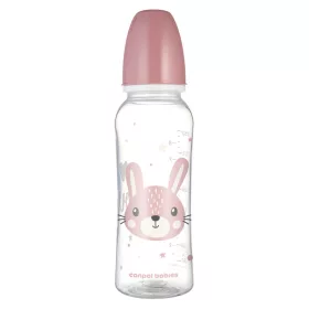   Canpol babies Keskeny nyakú cumisüveg, CUTE ANIMALS, 250 ml - nyuszi