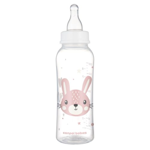 Canpol babies Keskeny nyakú cumisüveg, CUTE ANIMALS, 250 ml - nyuszi