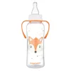 Canpol babies Keskeny nyakú cumisüveg fogantyúval, CUTE ANIMALS, 250 ml, róka