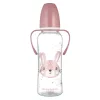 Canpol babies Keskeny nyakú cumisüveg fogantyúval, CUTE ANIMALS, 250 ml, nyuszi