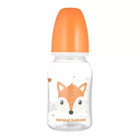   Canpol babies Keskeny nyakú cumisüveg CUTE ANIMALS 120ml - Orange