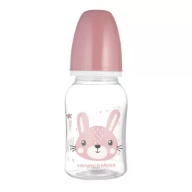   Canpol babies Keskeny nyakú cumisüveg CUTE ANIMALS 120ml - Pink