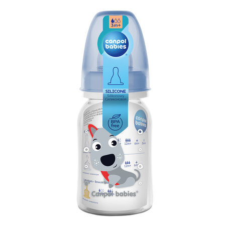 Canpol babies Keskeny cumisüveg, 120 ml, CUTE ANIMALS