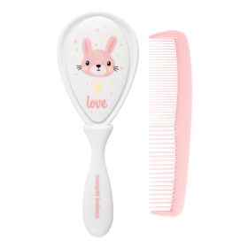 Canpol babies Baba kefe és fésű CUTE ANIMALS rózsaszín