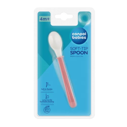 Canpol babies Hosszú, szilikon kanál, 1db, rózsaszín