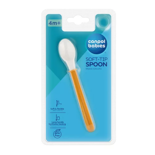 Canpol babies Hosszú, szilikon kanál, 1db, sárga