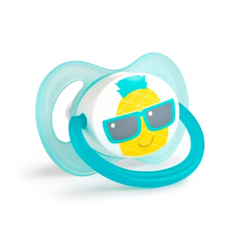 Canpol babies Szimmetrikus szilikon cumi, 6-18 hónapos babának, SO COOL - türkiz