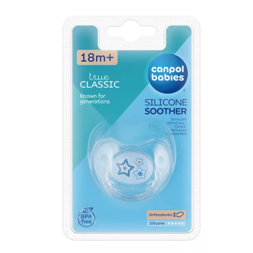 Canpol Babies Szilikon anatómiai cumi, 18hó+, NEWBORN BABY, kék