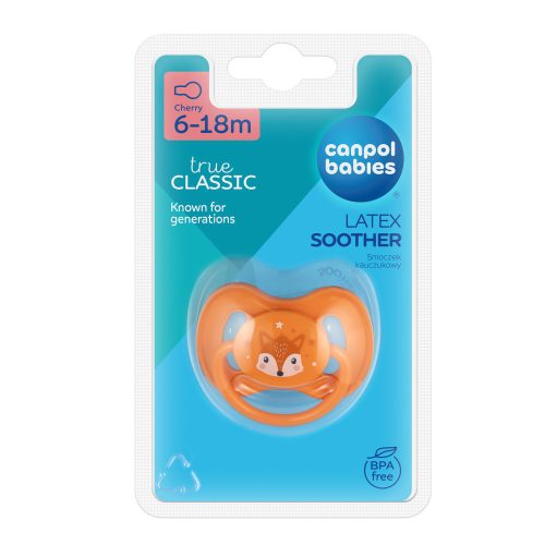 Canpol babies Kaucsuk cseresznye alakú cumi CUTE ANIMALS 6-18hó 1db