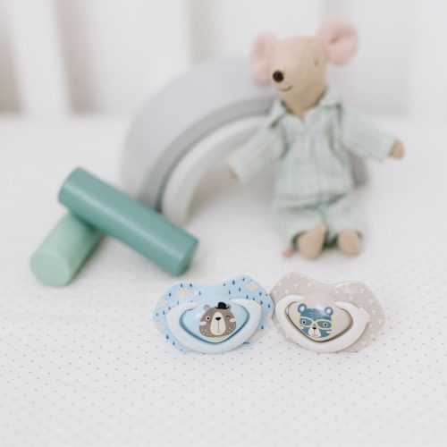 Canpol babies Szilikon szimmetrikus cumi, Light touch, BONJOUR PARIS, 0-6hó, 2db - kék