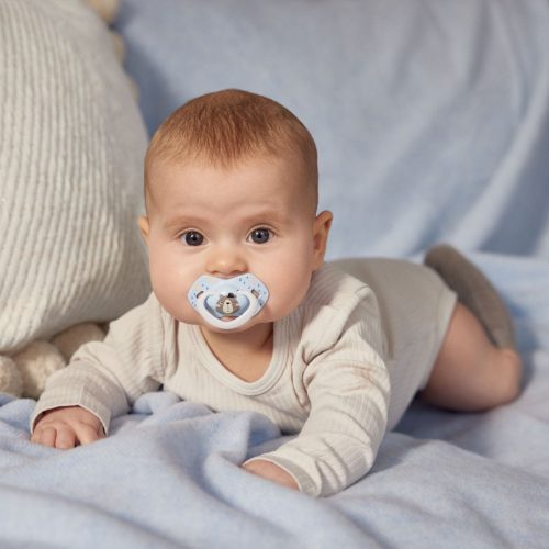 Canpol babies Szilikon szimmetrikus cumi, Light touch, BONJOUR PARIS, 6-18hó, 2db - kék