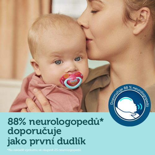 Canpol babies Szimmetrikus szilikoncumi készlet, Light touch, 6-18hó, NEON LOVE, 2db