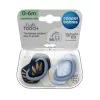 Canpol babies Szilikon szimmetrikus cumi, Light touch, 0-6hó, 2db, GOLD - kék