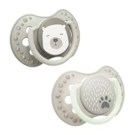   LOVI Világító Dinamikus nyugtató cumi BUDDY BEAR 0-6hó 2db