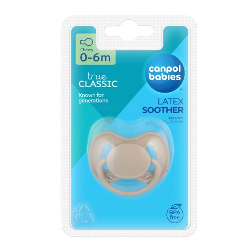 Canpol babies Kaucsuk cseresznye alakú cumi, NUDE, 0-6hó, 1db - bézs