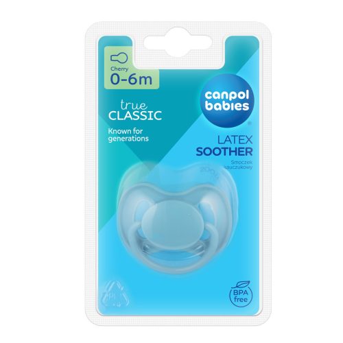 Canpol babies Kaucsuk cseresznye alakú cumi, NUDE, 0-6hó, 1db - kék