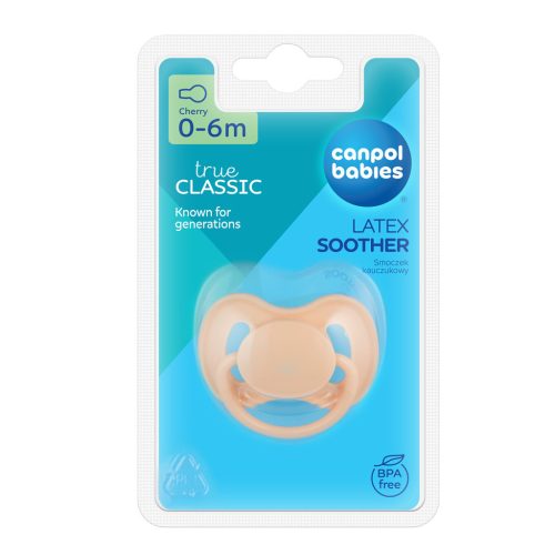 Canpol babies Kaucsuk cseresznye alakú cumi, NUDE, 0-6hó, 1db - krém