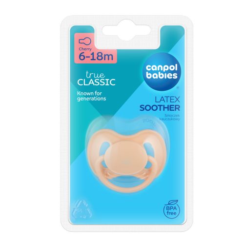 Canpol babies Kaucsuk cseresznye alakú cumi, NUDE, 6-18hó, 1db - krém