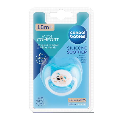 Canpol babies Szilikon szimmetrikus cumi, 18hó+, BUNNY&COMPANY - türkiz