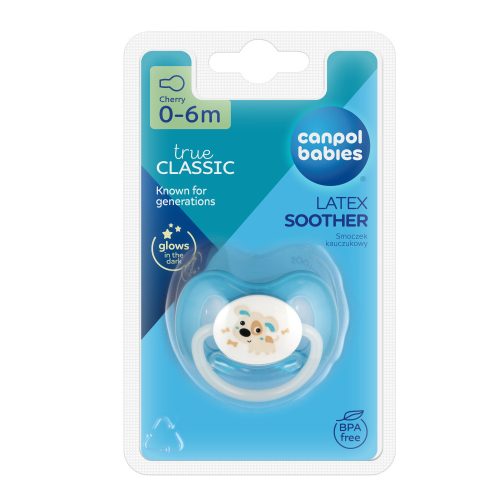 Canpol babies Kaucsuk, cseresznye alakú cumi, 0-6 hó, 1db, BUNNY&COMPANY - kék