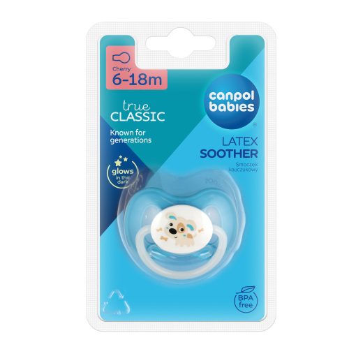 Canpol babies Kaucsuk, cseresznye alakú cumi, 6-18 hó, 1db, BUNNY&COMPANY - kék