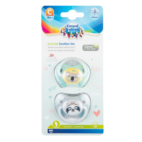 Canpol babies Fogszabályozós szilikon cumi, 18+ hónapos babának, 2 db, EXOTIC ANIMALS