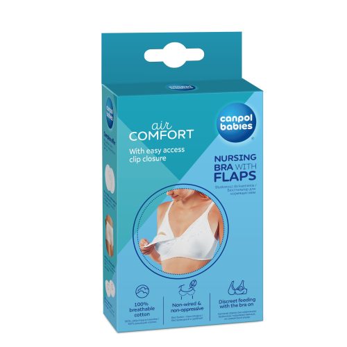 Canpol babies Szoptatós melltartó patentokkal, 100% pamut, 80DD, fehér