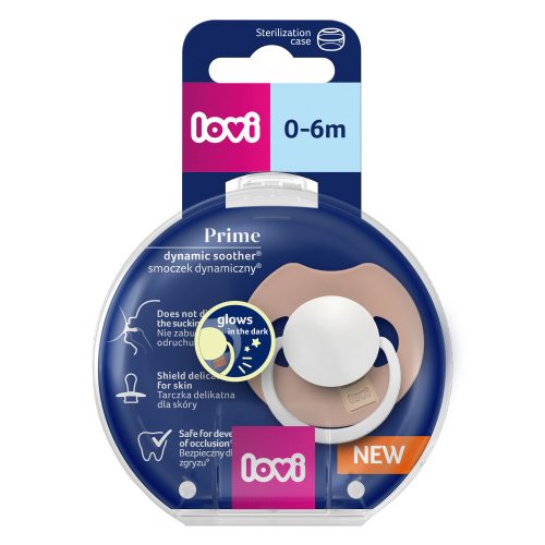 LOVI Világító dinamikus szilikon cumi PRIME 0-6hó 1db - Blush