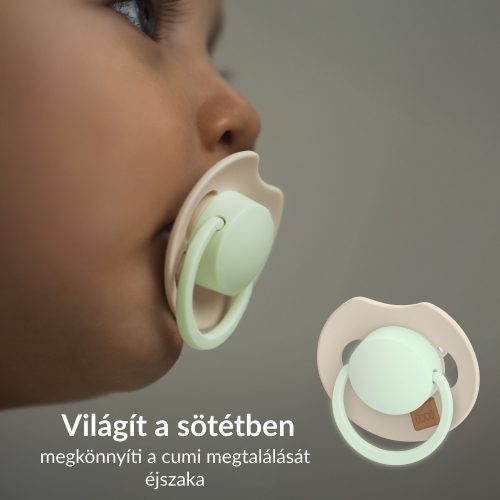 LOVI Világító dinamikus szilikon cumi PRIME 18hó+ 2db - Ivory/Blush