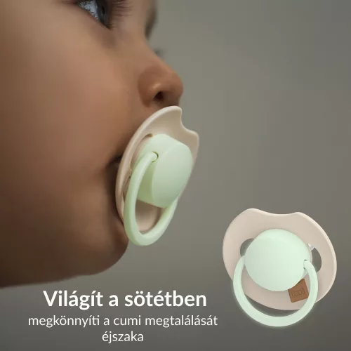 LOVI Világító dinamikus szilikon cumi PRIME 18hó+ 2db - Ivory/Blush