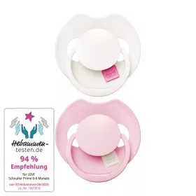  LOVI PRIME Tutti Frutti szilikon dinamikus cumi 0-6hó 2db Rose/Rose Cream