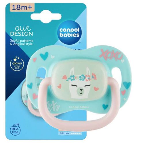 Canpol babies Szilikon szimmetrikus cumi, 18hó+, 1db, EXOTIC ANIMALS, láma