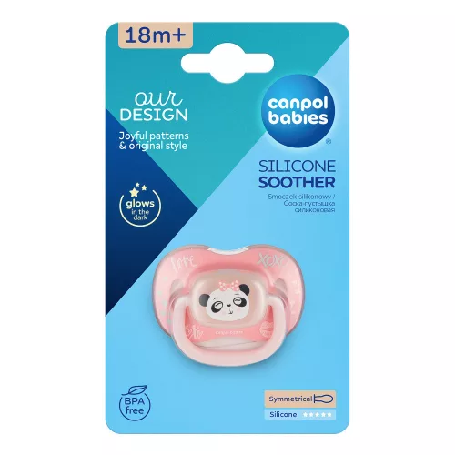 Canpol babies Szilikon szimmetrikus cumi, 18hó+, 1db,  EXOTIC ANIMALS, panda