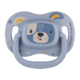   Canpol babies Szilikon szimmetrikus cumi, 18hó+, 1db, CUTE ANIMALS - kék