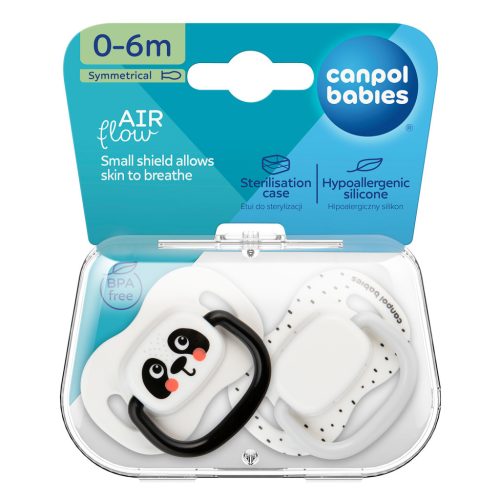 Canpol babies Szilikon szimmetrikus cumiszett, BabiesBoo, 0-6 hó, 2db, fehér