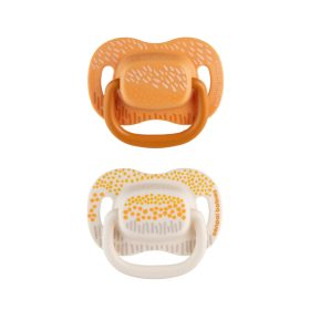   Canpol babies Szilikon szimmetrikus cumiszett, 18hó+, 2db, MOUNTAINS - sárga