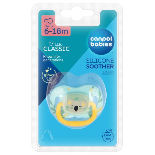 Canpol babies Szilikon cseresznye alakú cumi EXOTIC ANIMALS 6-18hó - koala