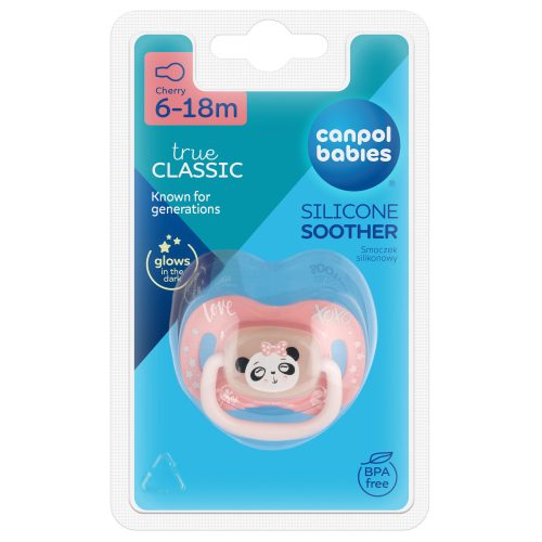 Canpol babies Szilikon cseresznye alakú cumi EXOTIC ANIMALS 6-18hó - panda