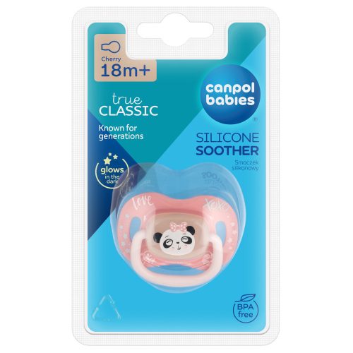 Canpol babies Szilikon cseresznye alakú cumi EXOTIC ANIMALS 18hó+ - panda
