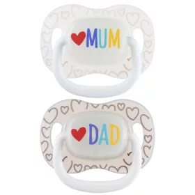   Canpol babies Világító Szilikon szimmetrikus cumi LOVE MUM&DAD 6-18hó 2db