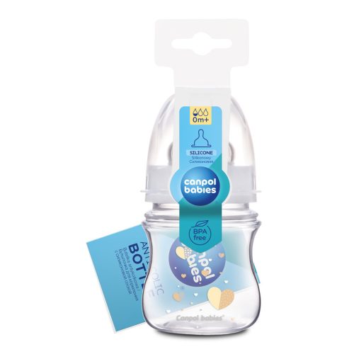 Canpol babies Anti-kólikás cumisüveg, EasyStart, NEWBORN BABY, 120 ml - bézs