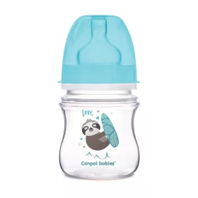   Canpol babies Anti-kólikás cumisüveg, EasyStart, EXOTIC ANIMALS, 120 ml - kék