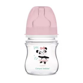   Canpol babies Anti-kólikás cumisüveg, EasyStart, EXOTIC ANIMALS, 120 ml - rózsaszín
