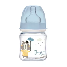  Canpol babies Anti-kólikás cumisüveg, EasyStart, 120 ml, BONJOUR PARIS - kék